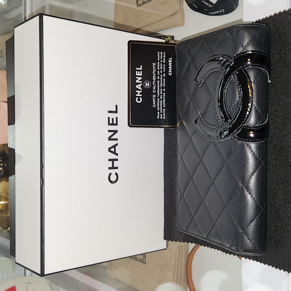 Authentic Chanel Cambon quilted bifold wallet
